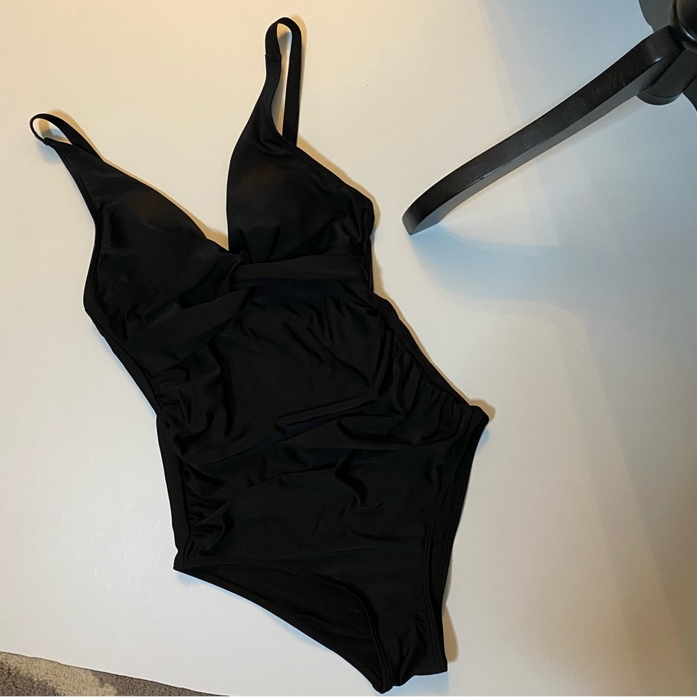 Black one piece swim wear size small